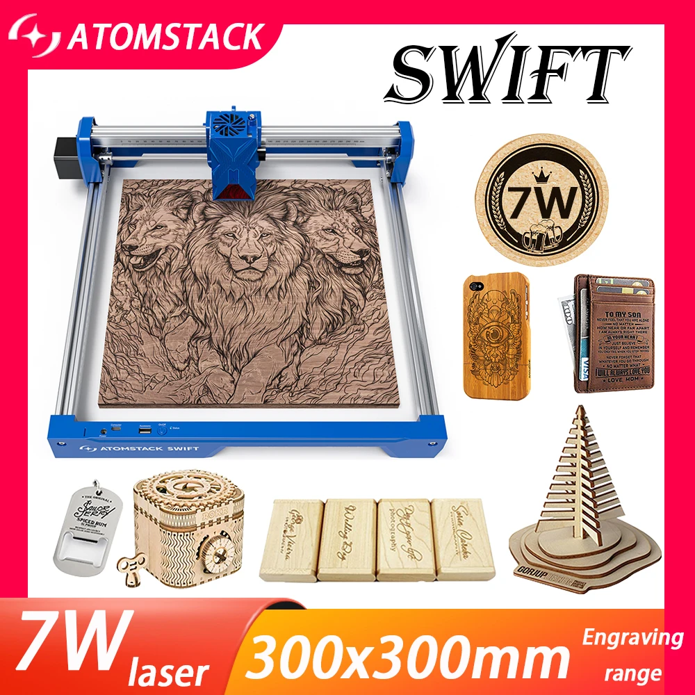 

Новый портативный лазерный гравер ATOMSTACK 7 Вт Swift DIY лазерная гравировальная машина гравировка логотипа дерево окрашенная акриловая стеклянная кожа