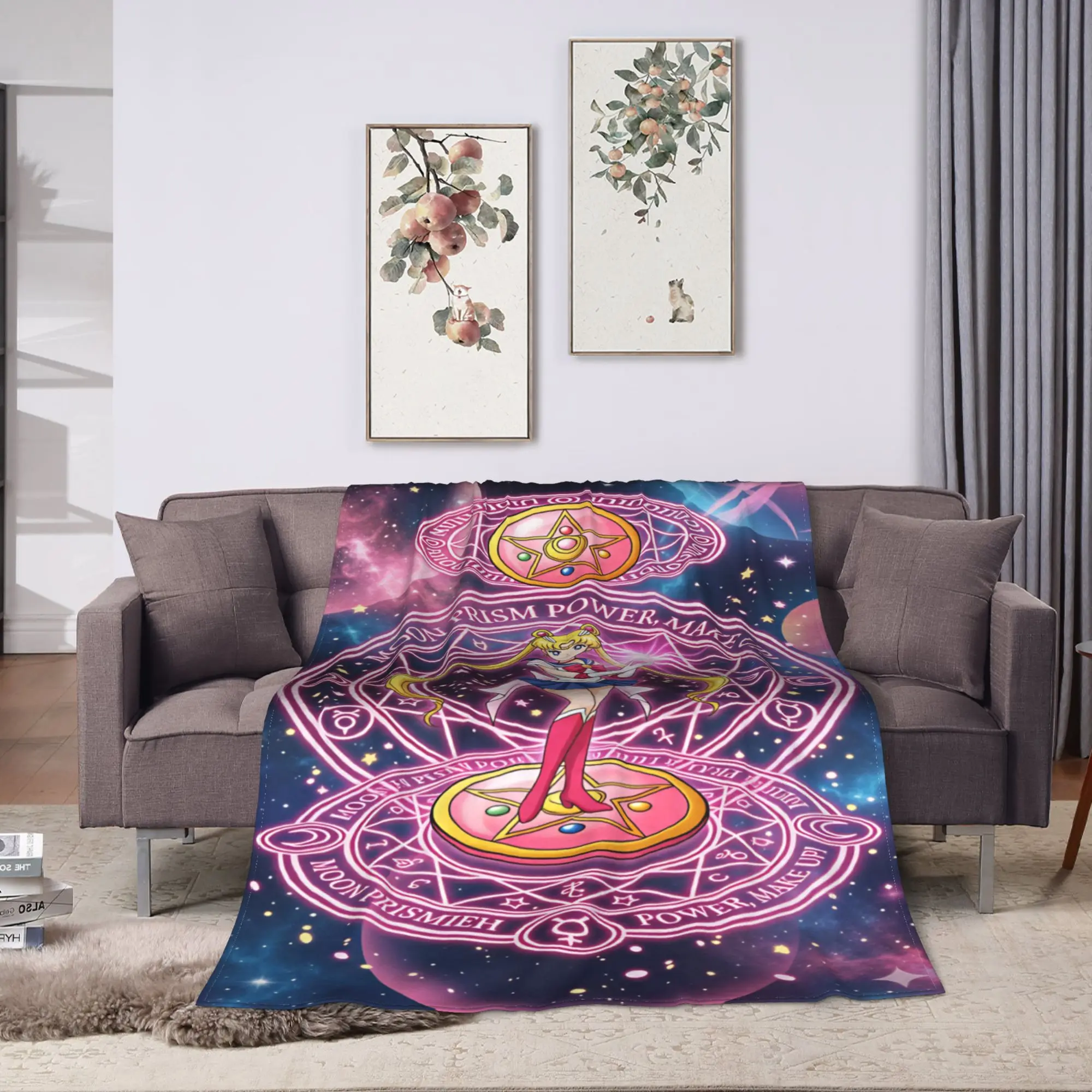 S-Sailor M-Moon Anime  Blanket  Warm Soft Graphic Plush Throw Blanket For Home Decor Picnic Flannel Bedspread Bed Cover
