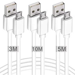 10/5/3/1m Extra Long Micro USB Extension Data Cable for Camera Tablet SmartTV MicroUSB Male To USB A Male Charge Cord For Xiaomi