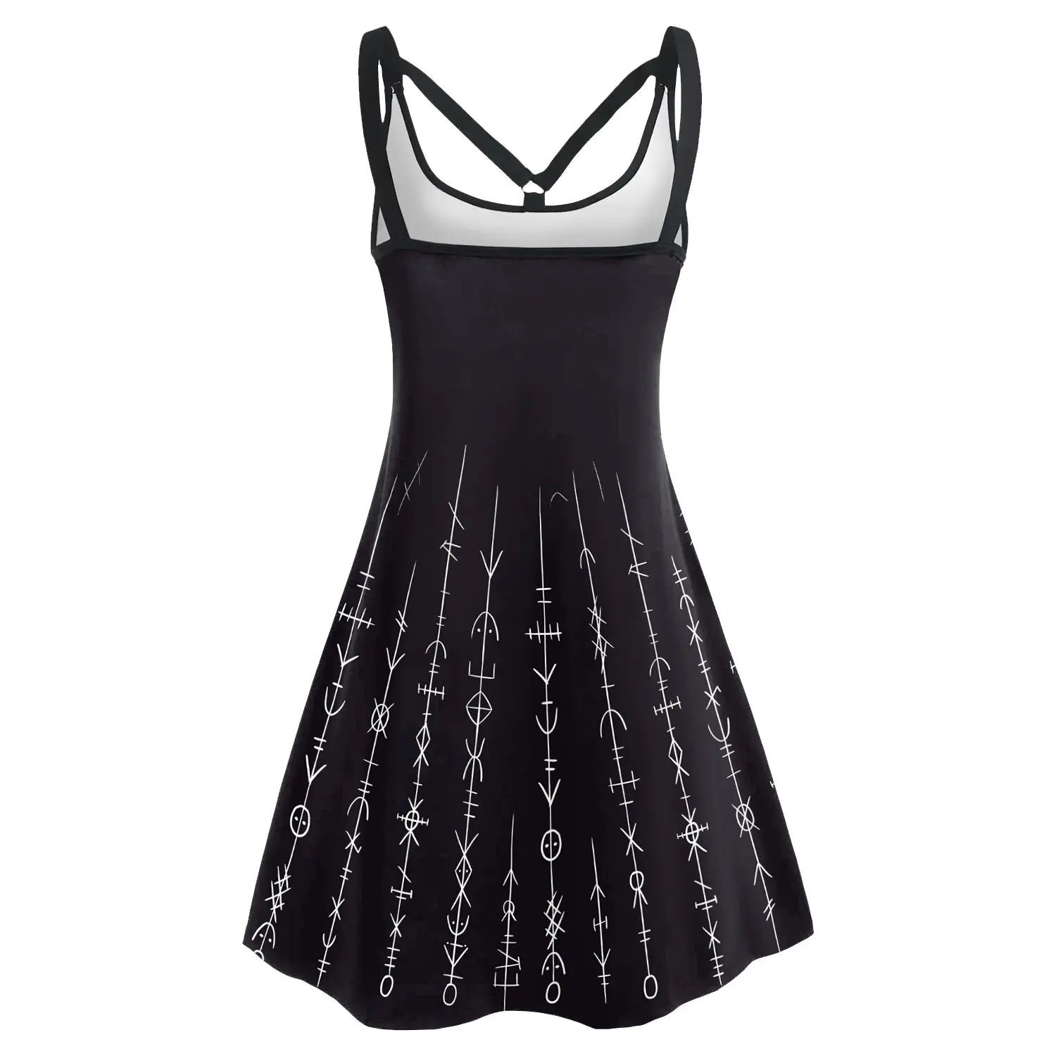 [Sei il mio segreto] abiti da festa estivi di Halloween per le donne Goth elegante Sexy a-line Y2K nero Slip senza maniche abiti Vestido