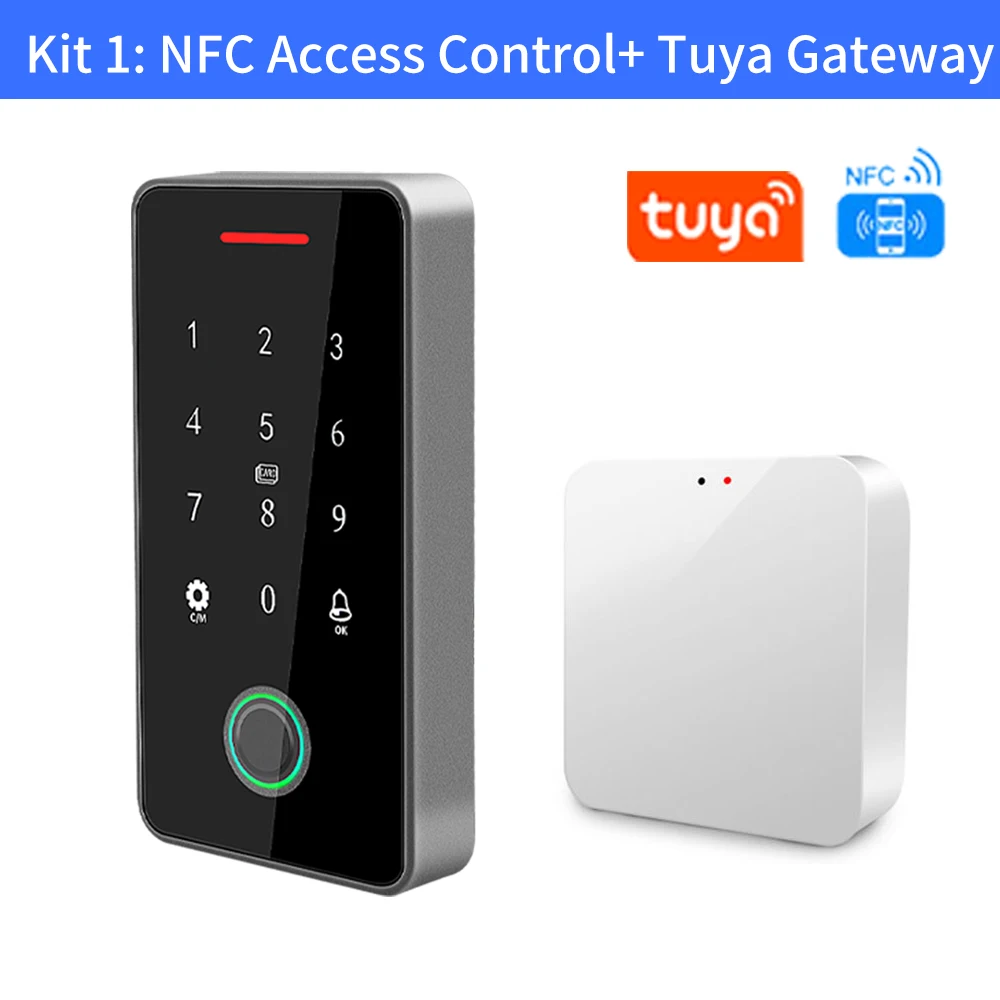 Kits de Sistema De Controle De Acesso De Porta Bluetooth, Fechaduras Elétricas De Ataque Magnético, Impermeável, NFC, RFID, Teclado De Impressão