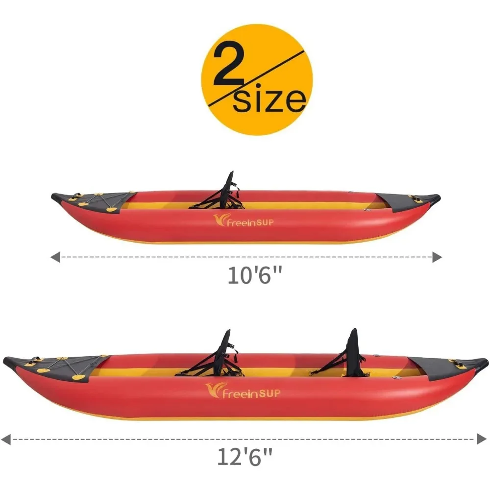 mergency Boat| 1-2 Person Professional Series Lightweight Inflatable Kayak Sit-in Kayak Set with Paddle | Seat