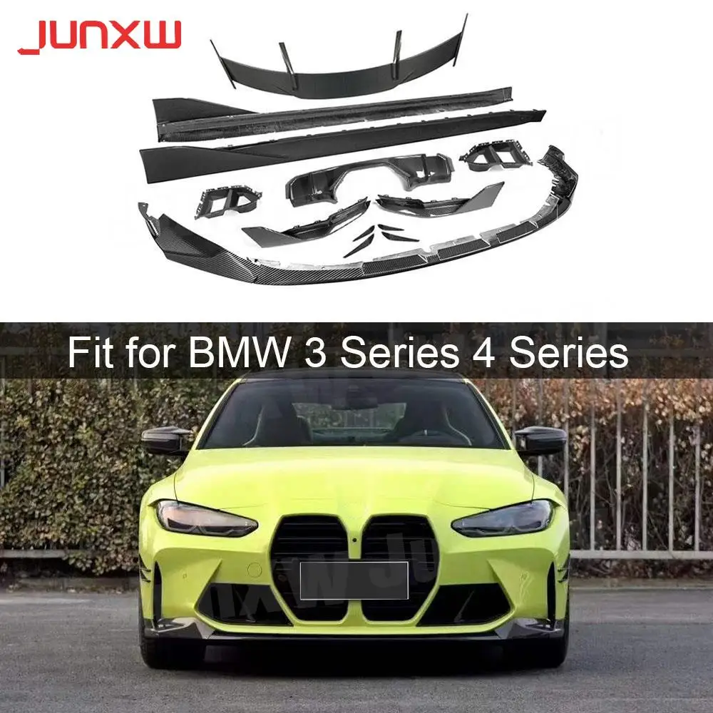 

for BMW 3 Series 4 Series G80 G82 G83 M3 M4 2021+ Carbon Fiber Car Bodykit Front Lip Side Skirts Rear Diffuser Rear Spoiler