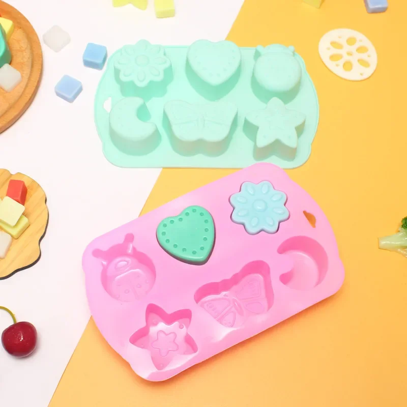 

Ice Mould Silicone 6 Grid Ice Cube Tray DIY Cake Pudding Mousse Dessert Baking Mold Ice Cream Jelly Chocolate Mold