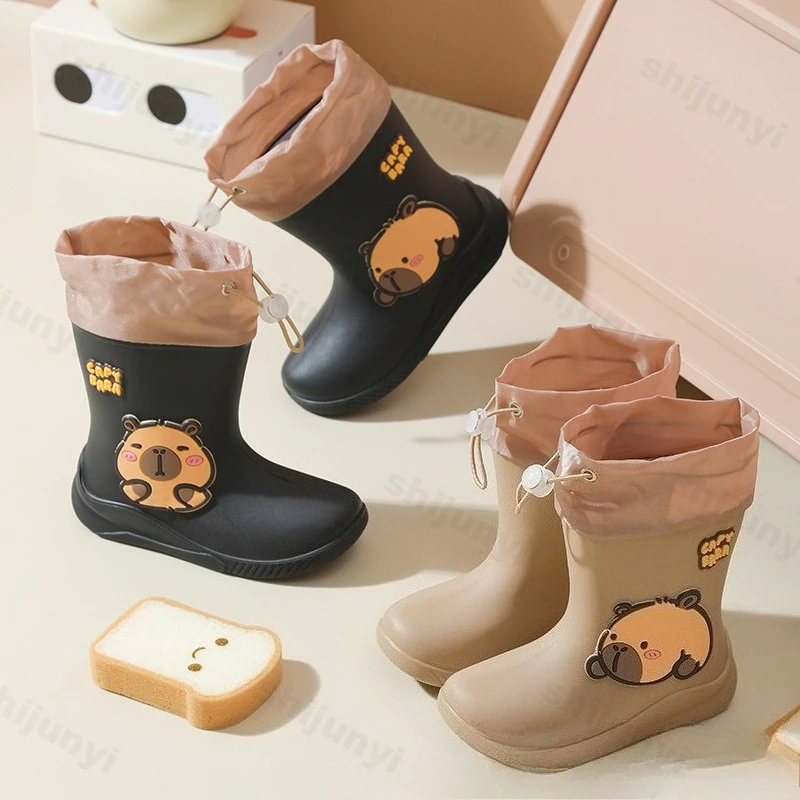 Capybara Series Children Rain Boots Cartoon Boys Girls Water Shoes Waterproof Non-slip Fashion Toddler Kids Outdoor Rain Shoes