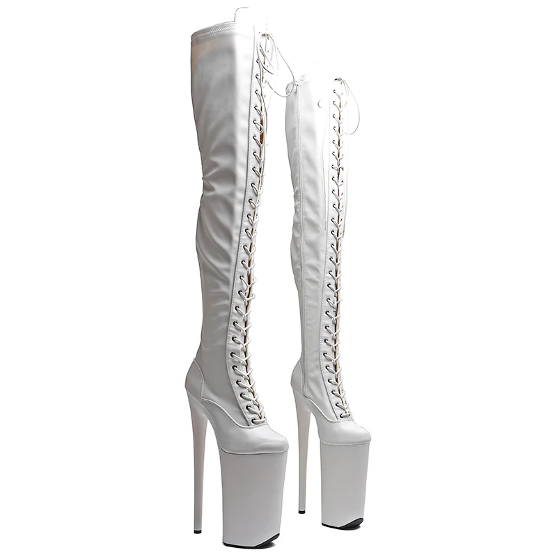 Leecabe  26CM/10inches  Matte  PU  exotic High Heel platform party shoes stripper heel Pole Dance boot