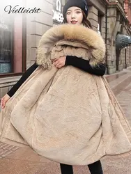 Vielleicht 2025 New Cotton Thicken Warm Winter Jacket Coat Women Casual Parka Winter Clothes Fur Lining Hooded Parka Mujer Coats