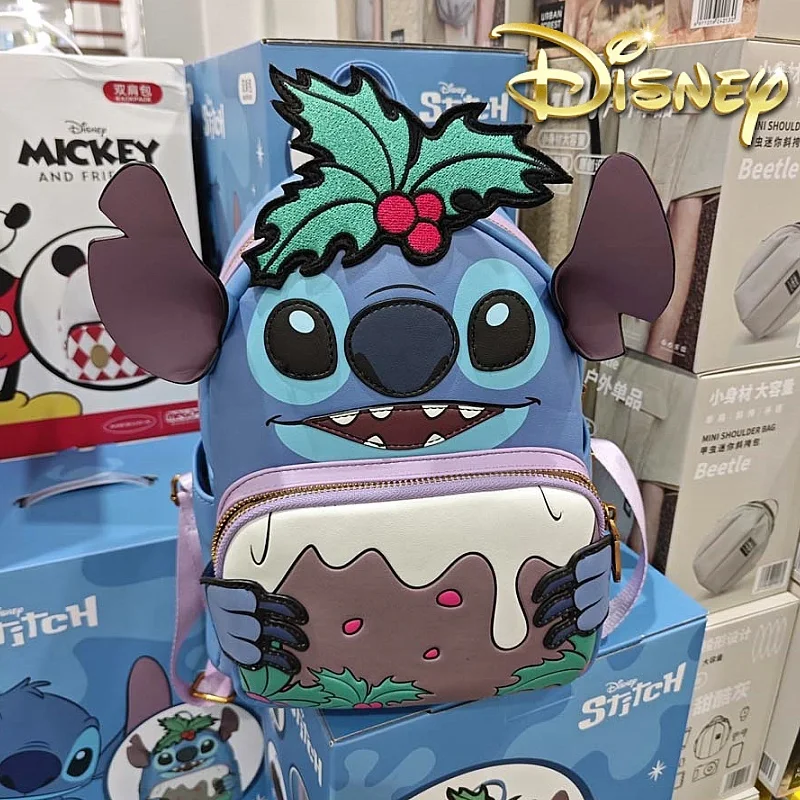 New Loungefly Cute Stitch Disney Starcraft Strawberry Bear Ice Cream Backpack Outdoor Accessories Children'S Festival Gift