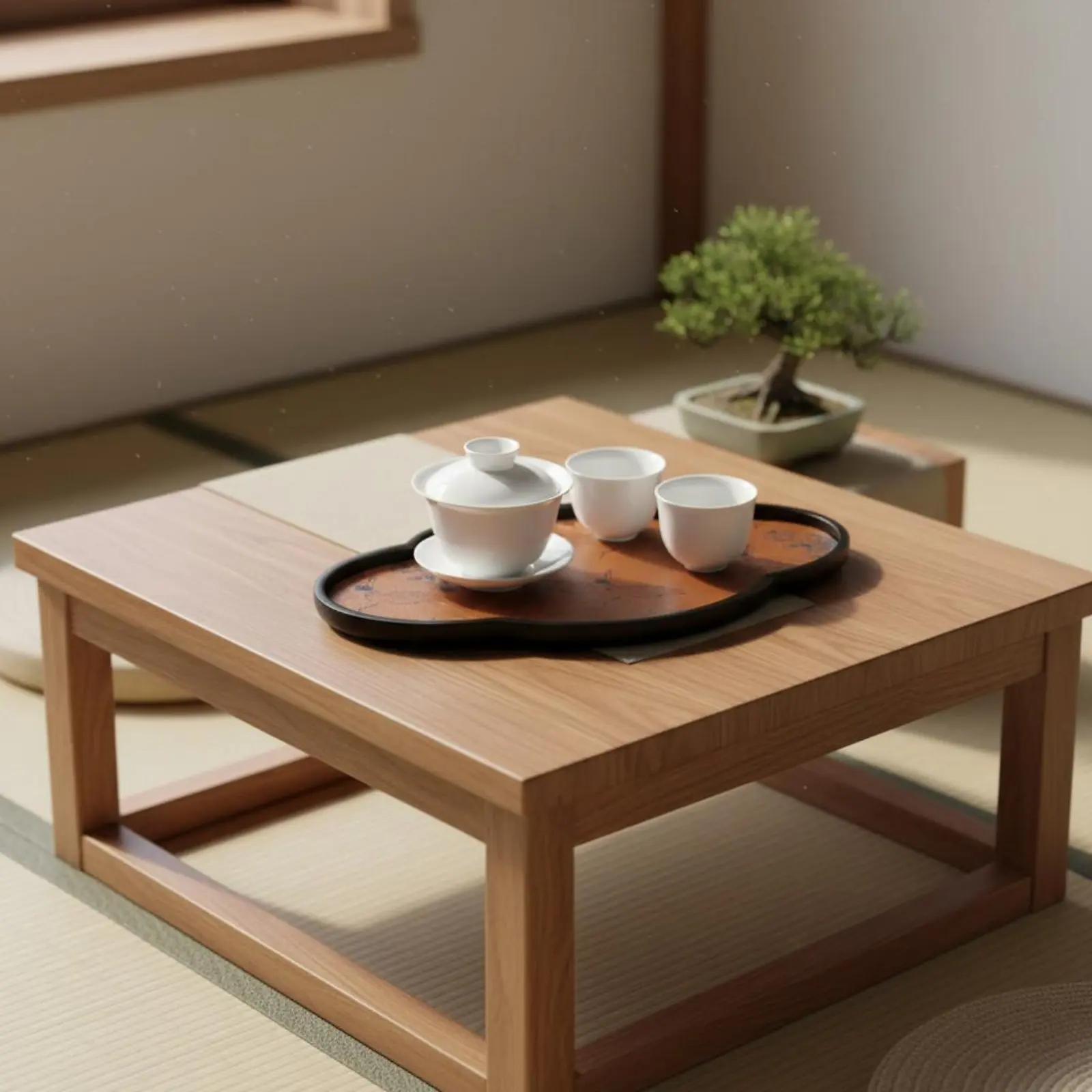 

Chinese Design Tea Tray Long-Lasting Chinese Tea Ceremony Tray Bamboo Teapot Stand Handmade Tableware Heat Resistant for Office