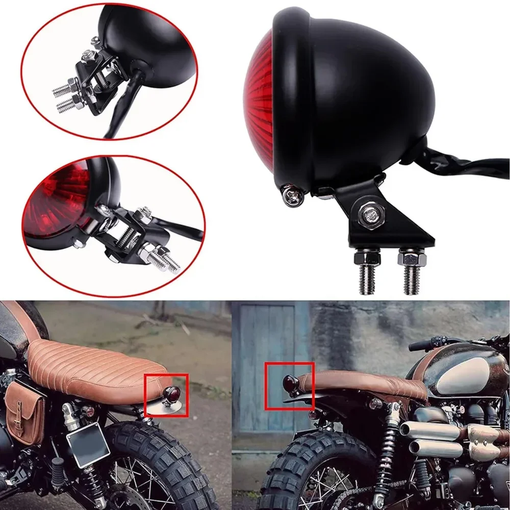 12V Rote LED Motorrad Rücklicht Bremslicht Stop Hinten Rücklicht für Chopper Bobber Cafe Racer Street Bike Motorrad Rücklicht