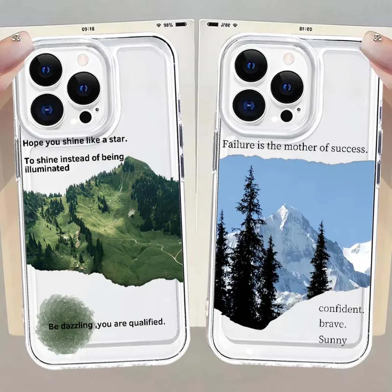 

Landscape pattern art For Apple iPhone 17 16e 16 15 14 13 12 11 Pro Max Plus Mini TPU Soft Transparent Phone Case