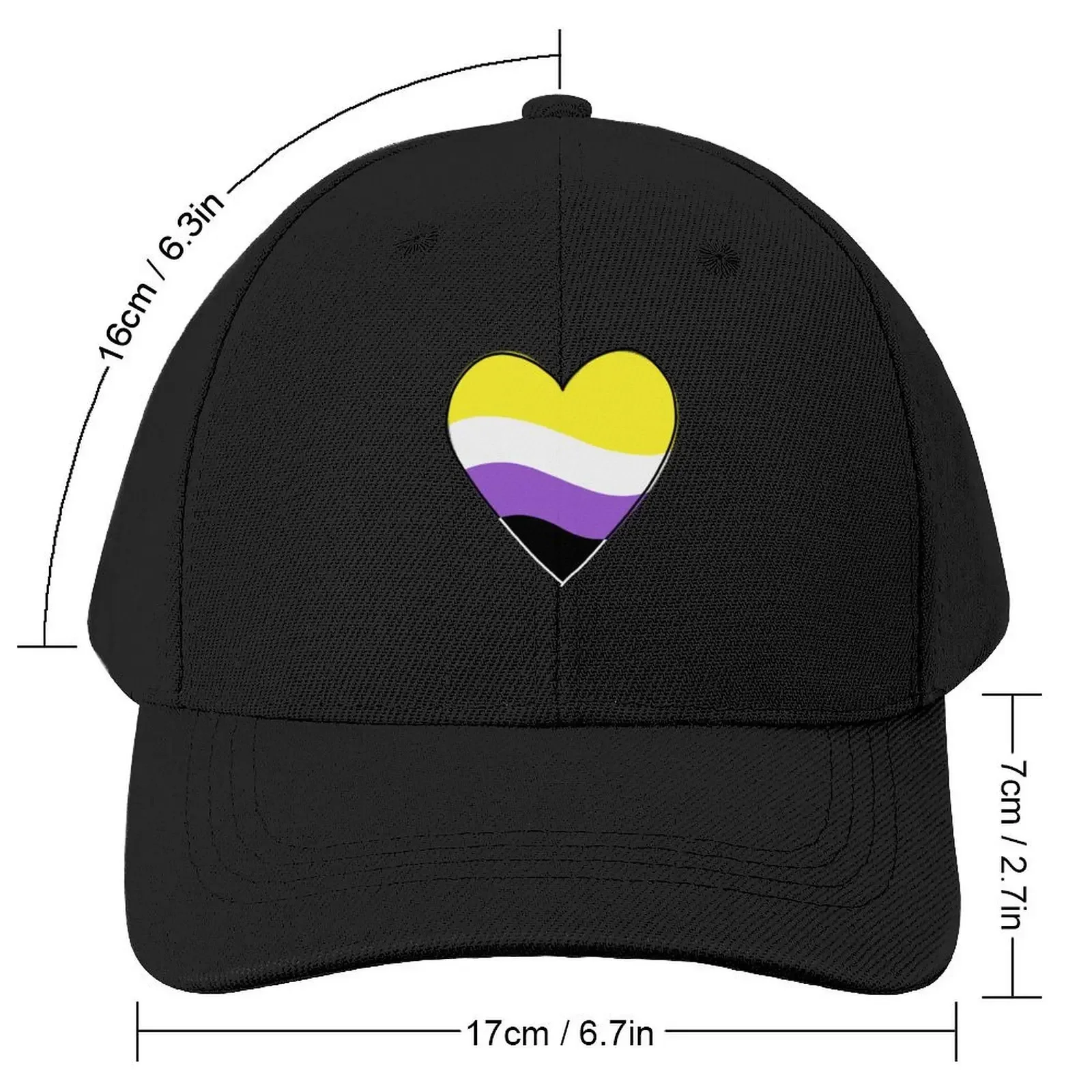 Non-Binary From The Heart Baseball Cap dad hat Fashion Beach Cosplay Luxury Woman Men's