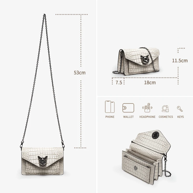 BAFELLI 2024, nuevo bolso para mujer, bolso de mano de tendencia a la moda, bolsos de cuerpo de gato, diseño de marca de lujo, cadena corta, compra