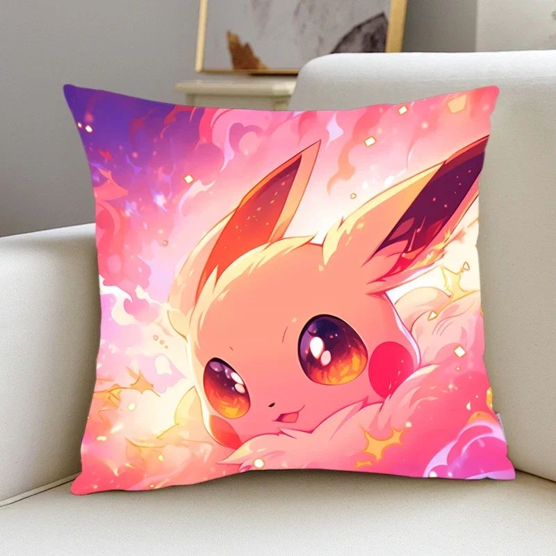 home decor Pillow Cover E-Eevee iving room 40x40 car restaurant deck chair Dakimakura Throw Pillows Square Pillowcase Home Decor