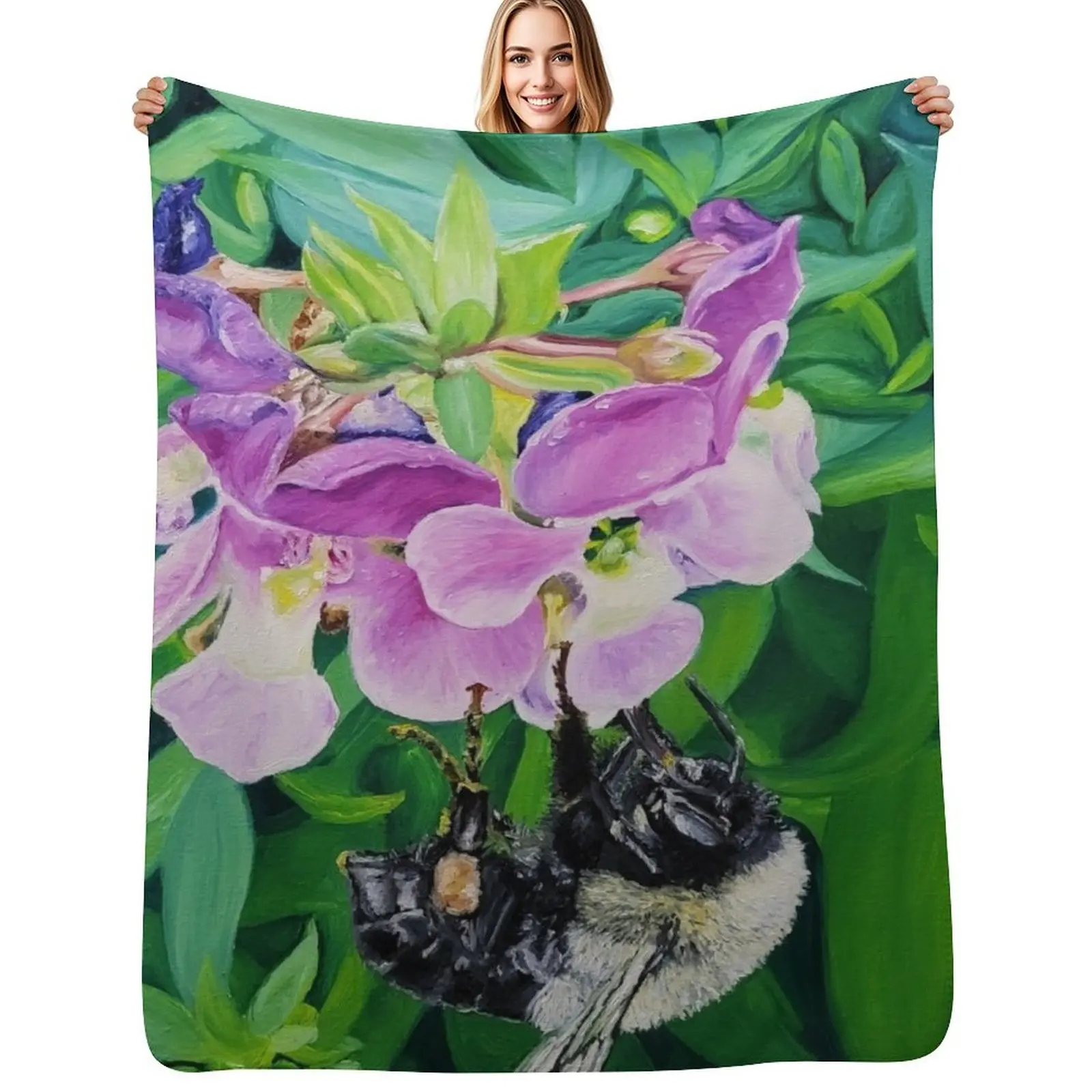 

Bee Blossom Throw Blanket Warm for babies Blankets