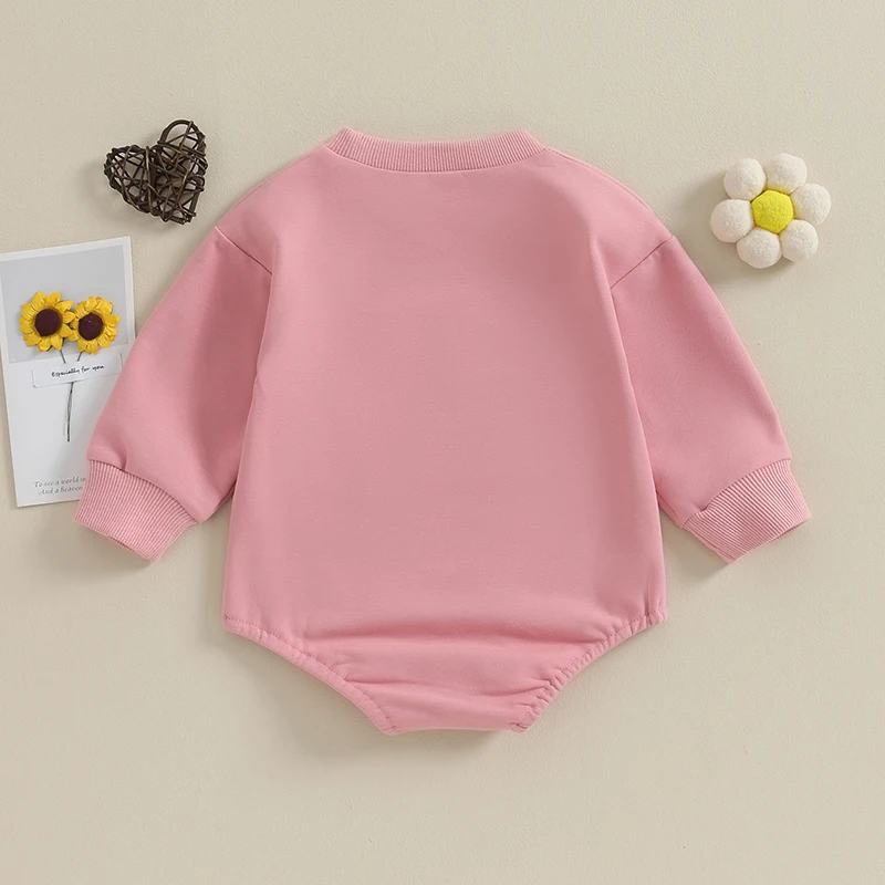 Baby Girl Outfit Toddler  Newborn Fall Crewneck Sweatshirt Bubble Romper Winter Daddys Girl Clothes