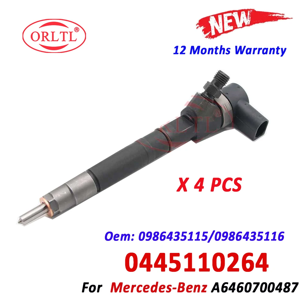 

4 PCS NEW 0445110264 Diesel Injector 0445110263 6460700487 A6460700487 For Mercedes Benz 0 445 110 264 0 445 110 263 ORLTL