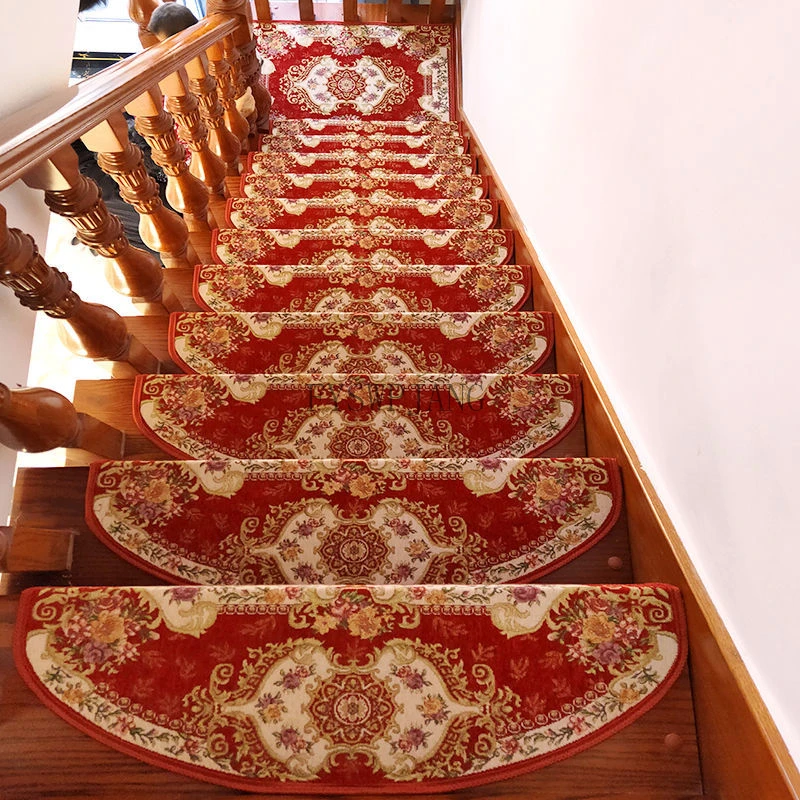 European Style Stair Mat Full Silicone Base Carpet Self-Adhesive Anti-Slip Indoor Cement Solid Wood Stair Anti-Collision Mat