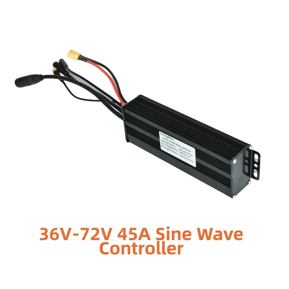 

1500W Waterproof Brushless DC Motor Controller for Electric Bike with 36V 72V Voltage 45A Max Current Sine Wave Technology