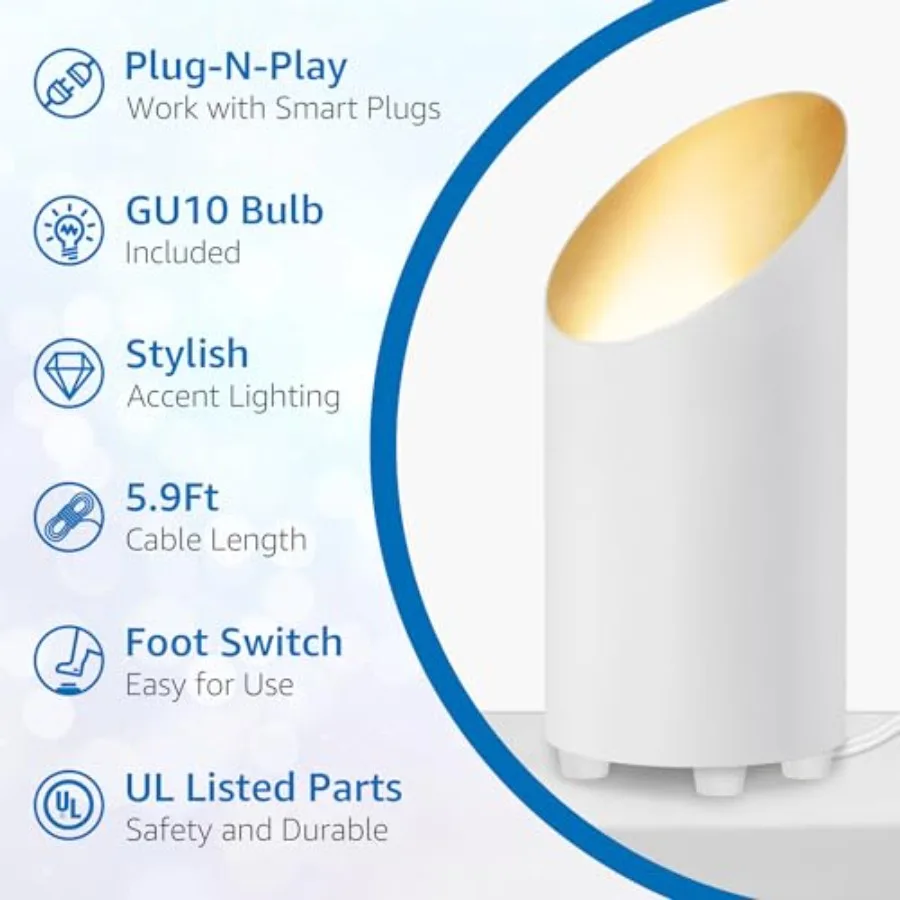 2 Pack Uplighting Indoor Floor Can Light 5W Up Lights with 2700K LED GU10 Bulbs Uplights Floor Spot Lights Indoor for Home Acce
