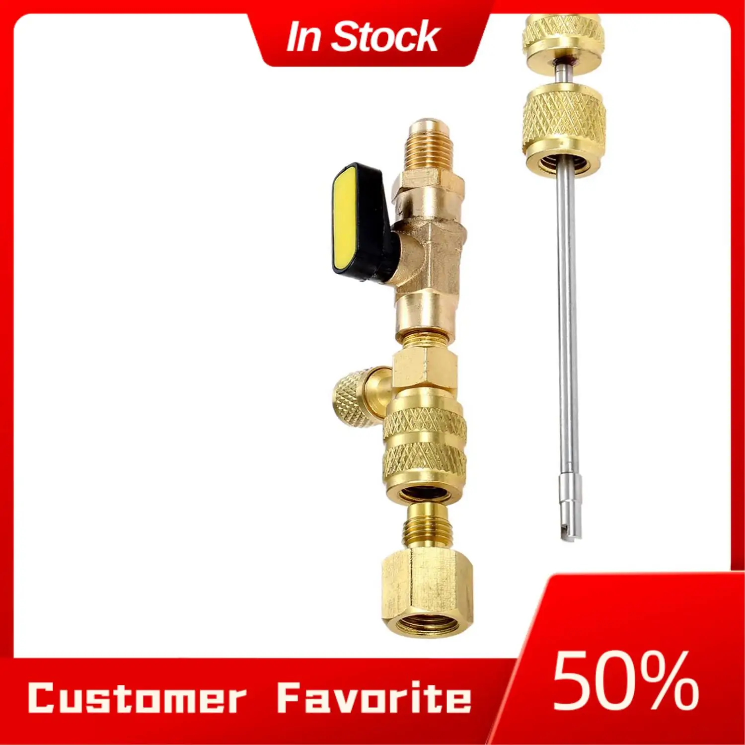 

AT03 Топ 1 комплект латунных прямых шаровых кранов R410A с хладагентом, клапан SAE и 1 комплект R410A R22, инструмент для снятия сердечника клапана