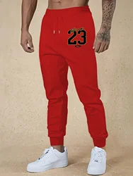 Men's fashionable 23 letter printed sports trousers hot selling autumn daily casual versatile comfortable sweatpants S-3XL