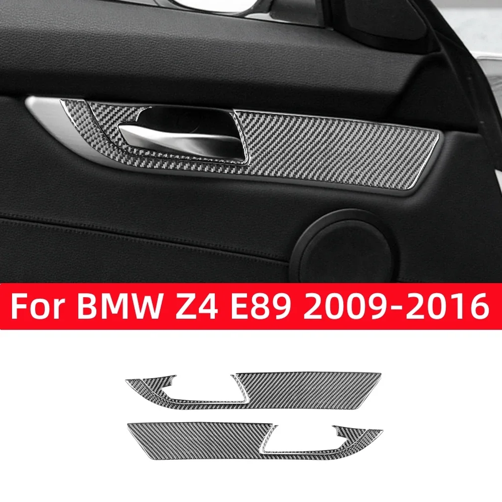 

Для BMW Z4 серии E89 2009-2016 автомобильные аксессуары из углеродного волокна, внутренняя дверная ручка автомобиля, панель, накладка, рамка, декоративные наклейки