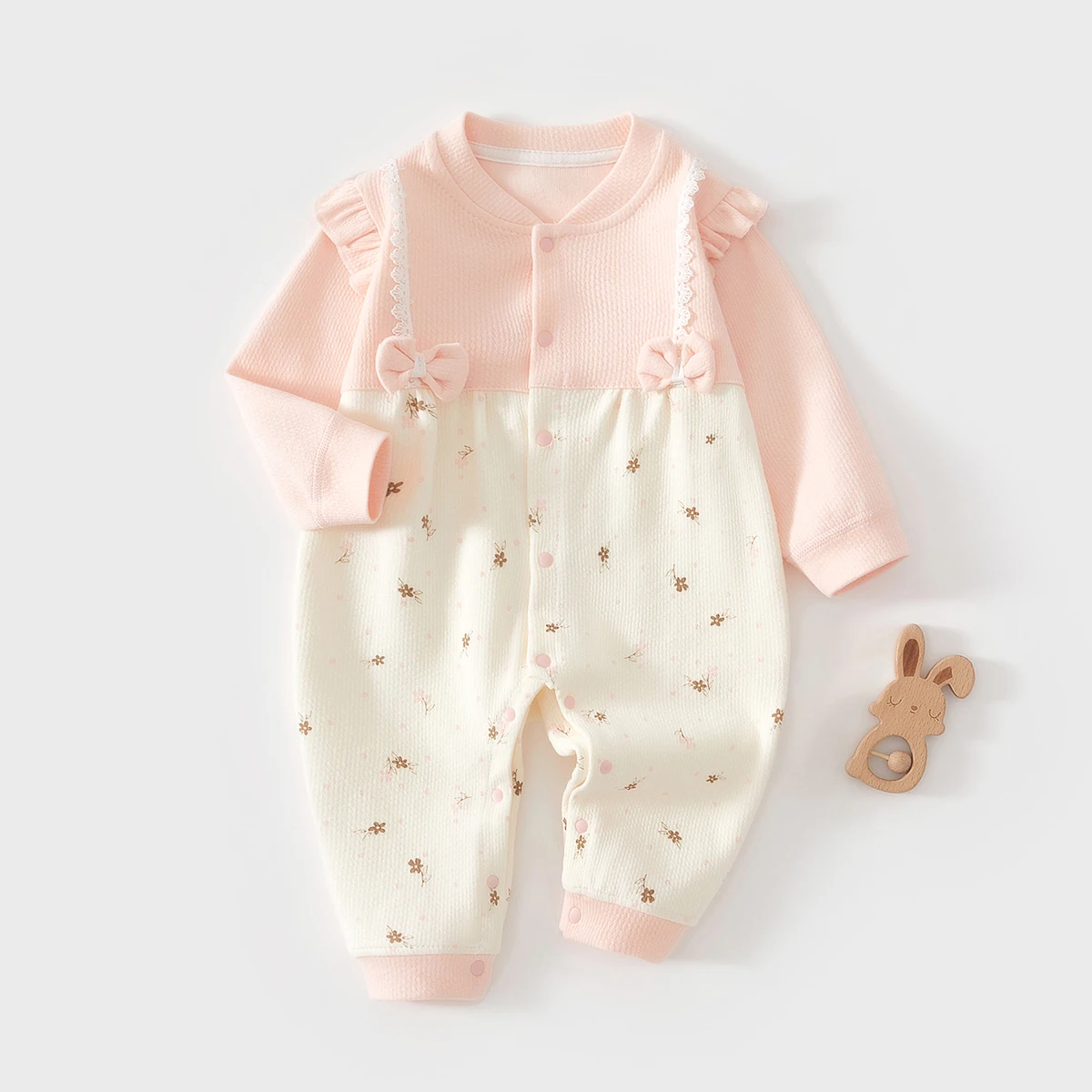 Baby Jumpsuit for Spring and Autumn, Newborn Autumn Clothing, Cute Girl Baby Jumpsuit, Soft Fleece Onesie for Going Out, Class a