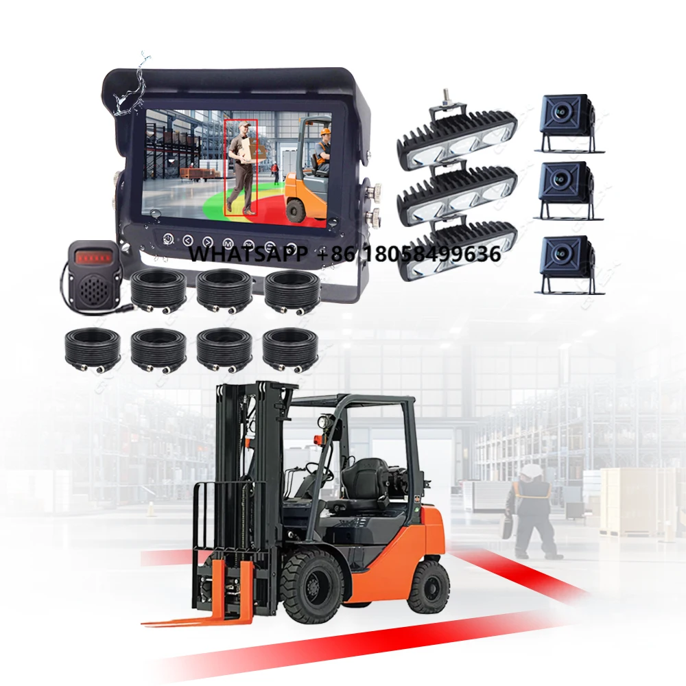 

12V AI Camra Forklift Proximity Detector with Reverse Anti-Collision System Pedestrian Safety Alert Warning Car Reversing Aid