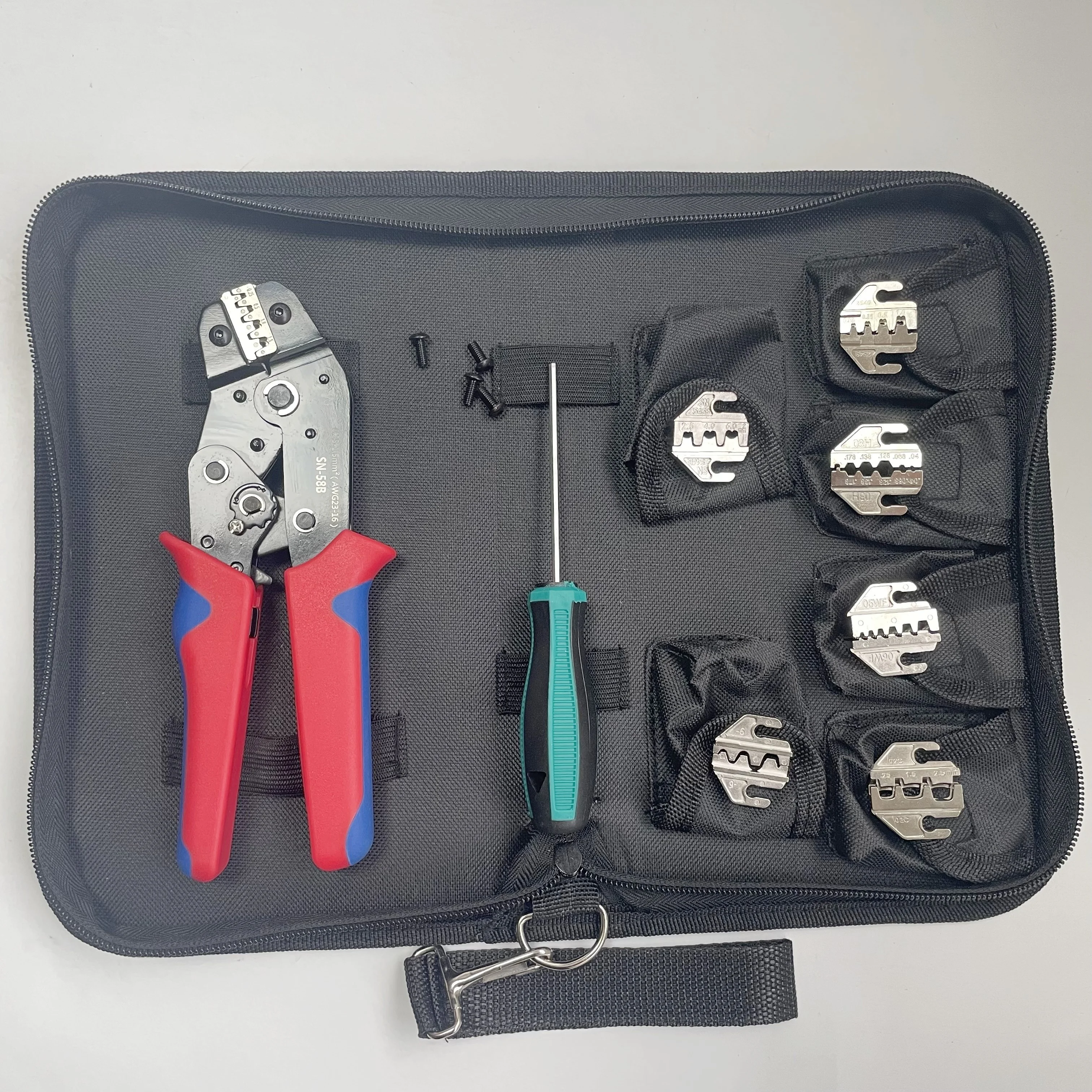 Hand Crimping Tool SN-58B Plier With 7 Changeable Jaws For Mini  Connector Insulated Wire Ferrule Terminals Crimpers Kit