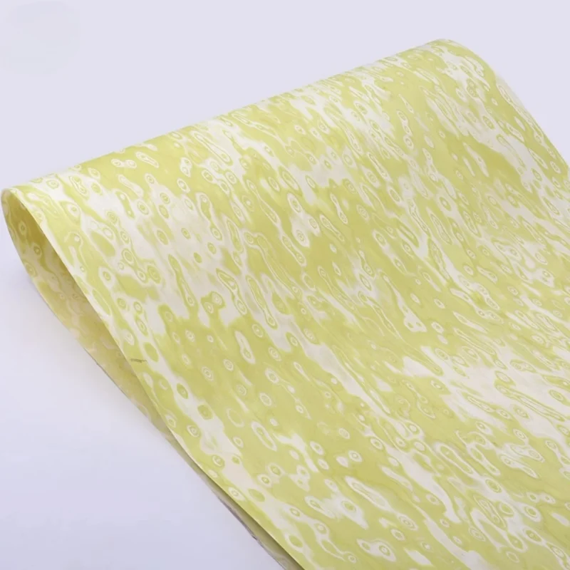 ALPI Lime Yellow Cat Eye Wood Veneer Bird Eye Panel Furniture Cabinet Decor Craft DIY Wall Paneling Veneer L:2.5MetersX590X0.5mm