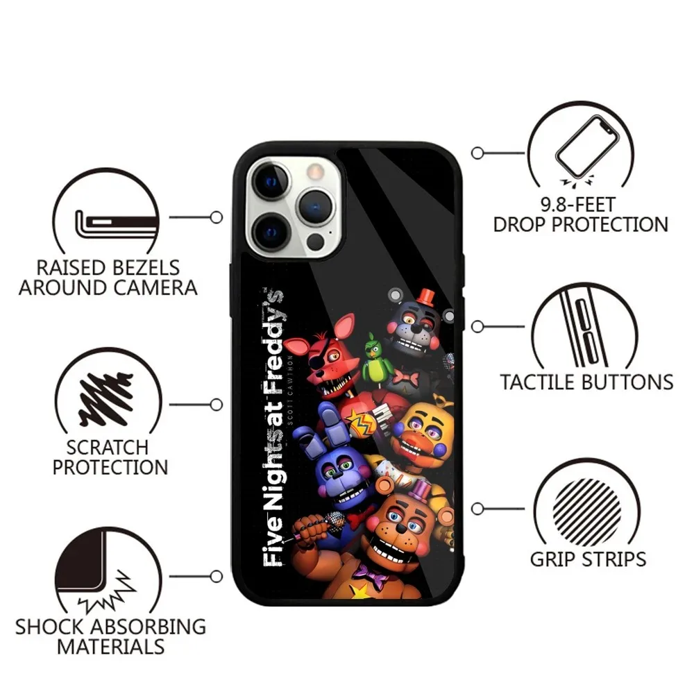 FNAF F-Five N-Nights at-Freddys Phone Case Strong Magnetic For IPhone 15,14,13,Pro,Max,Plus,11,12 For Magsafe Wireless Charging