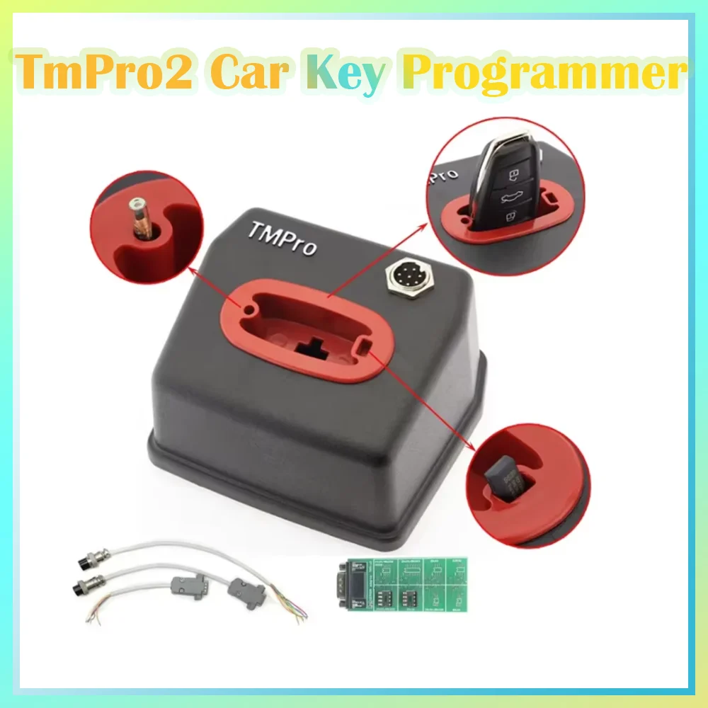 

Оригинальный программатор автомобильных ключей TmPro2 2025 года с калькулятором PIN-кода, адаптер PIC, основной адаптер SW Eeprom, кабели, автоматический диагностический инструмент