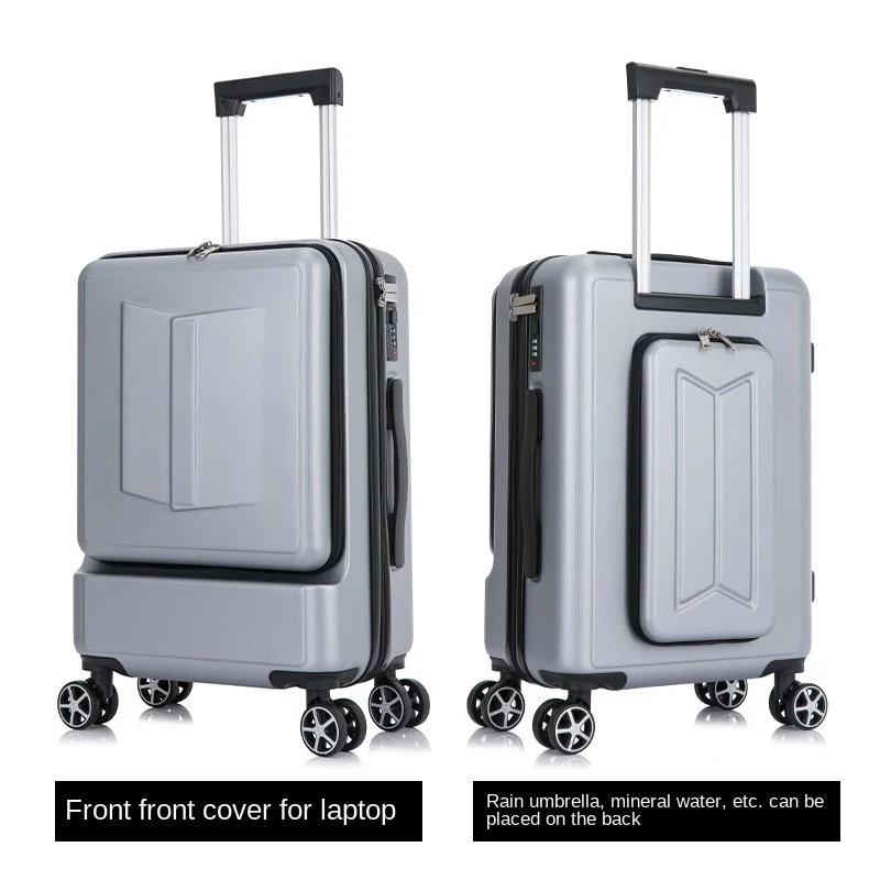 2024 New Rolling Suitcase 20/24 Inch Front Opening Laptop Bag Business Luggage Universal Wheel Carry-on Suitcase Travel Trunk