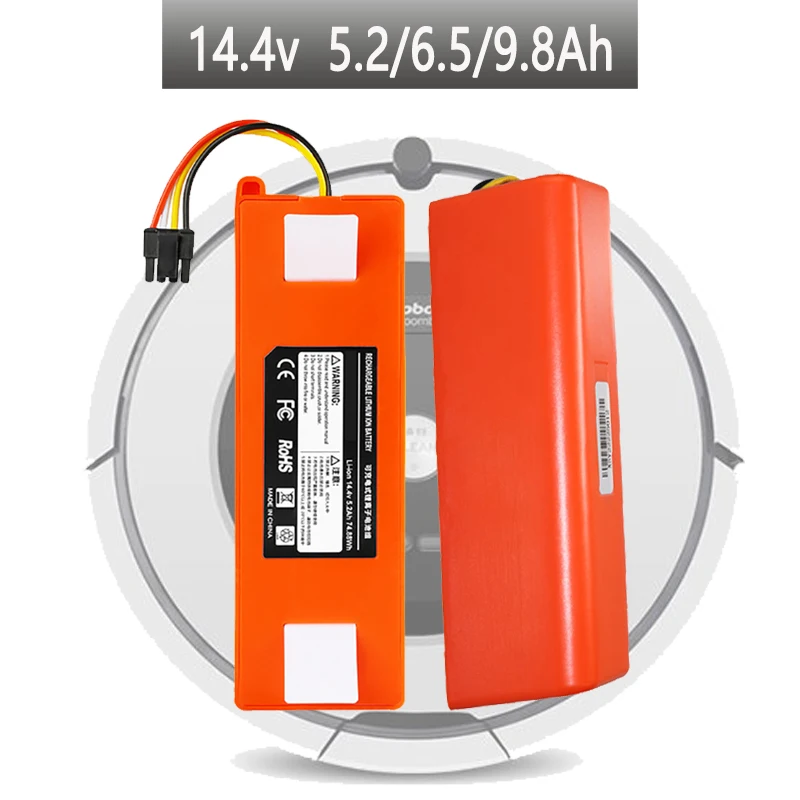 Литий-ионный аккумулятор 14,4 В 5,2/6,5/9,8 Ач для робота Xiaomi Roborock S50 S51 S55, запасной аксессуар