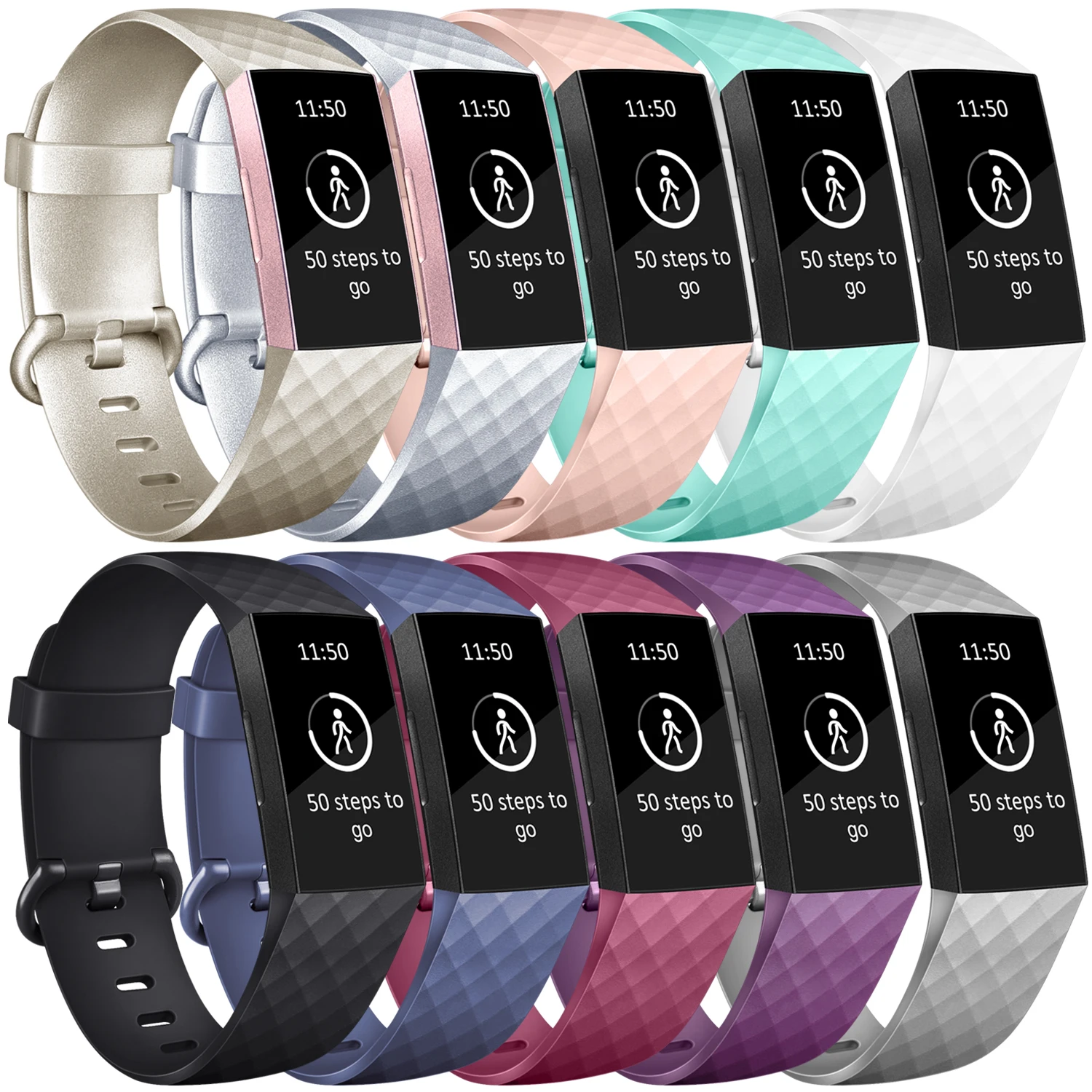 Fitbit Charge 4 3 3 se 용 팔찌 밴드 Fitbit Charge 4 3 용 소프트 TPU 교체용 손목 밴드 시계 밴드, 시계 액세서리