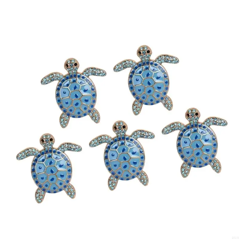 Pack Of 5 Sea Tortoise Car Air Freshener Vent Clips with Crystal Decorations R6FB