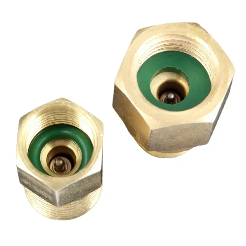 

6Pcs R12 R22 To R134a Adapters R134A Refrigerant Tank/Vacuum Pump Port Connection Adapters - 1/4" Flare Female X 1/2" Acme Male