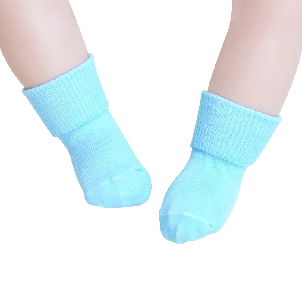 

Non-Slip Baby Socks Turn Cuff Design for Infant Toddler 4-6 Years Old Comfortable Safe Walking Sky Blue Baby Socks
