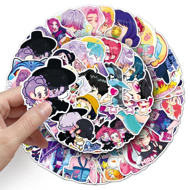 50 Stück Kpop Demon Hunters Aufkleber, wasserdicht, Anime-Graffiti-Aufkleber, Laptop, Handy, Gepäck, Flasche, Skateboard, niedliche Kinder, DIY-Spielzeug