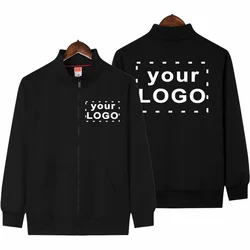 Men's Stand Collar Casual Zipper Jacket Custom Print Embroidery Company Logo Outdoor Sports Jacket Custom Work Clothes 4xl