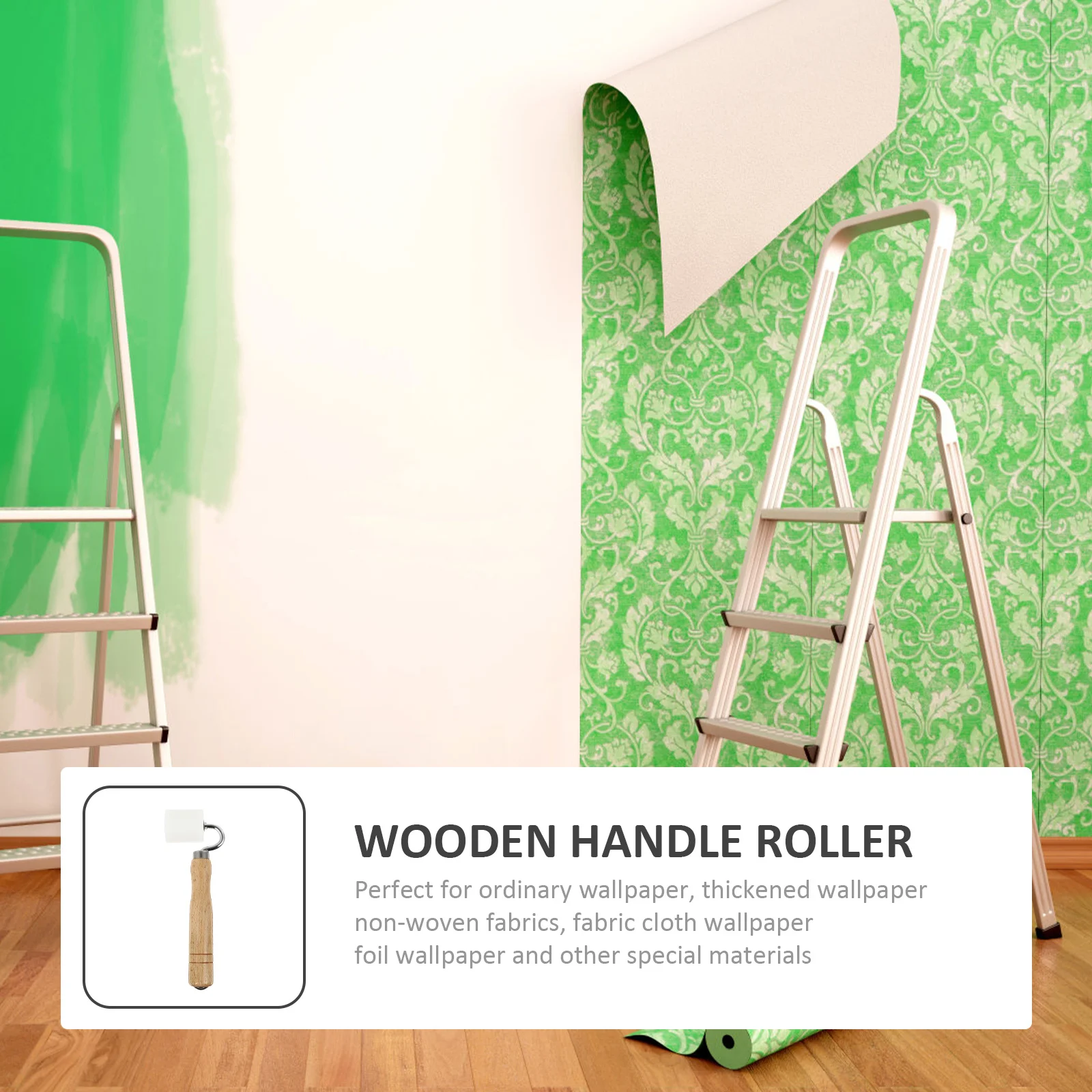 Behangnaadroller Houten handvat Aandrukrolhulpmiddel voor effectieve hechting Verdikt papierfolie Stofbehang