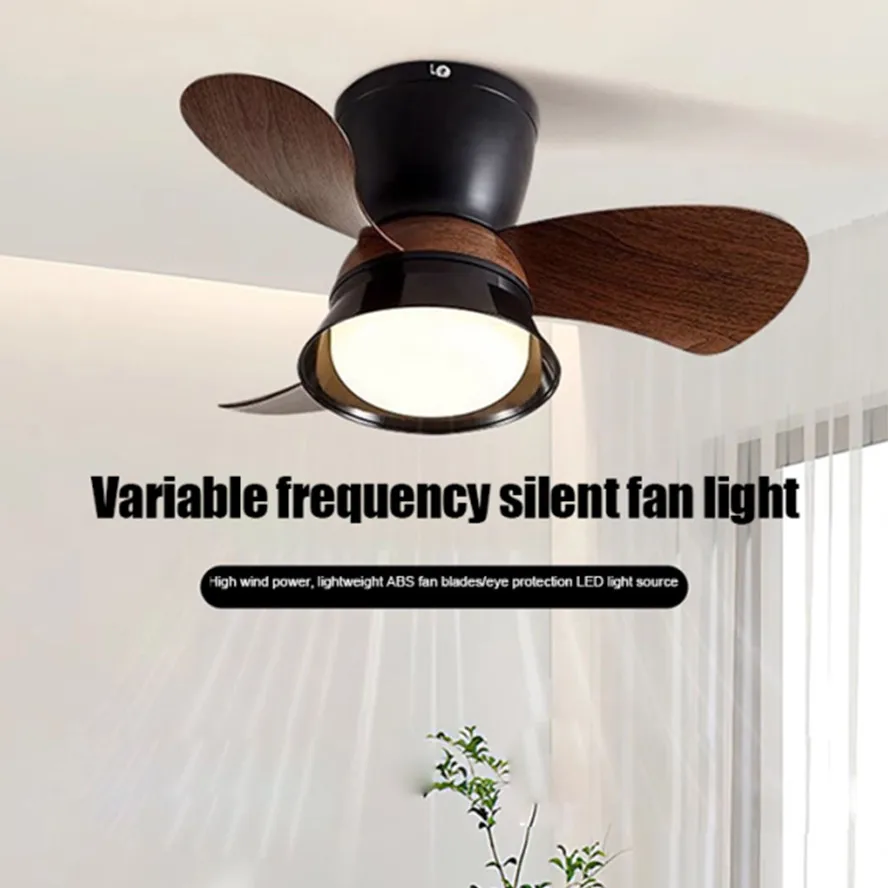 

Ceiling Fans With LED Lamp High Wind 3 Speed Silent Fans Light Modern Retro Design for Bedroom Living Room Decor Home