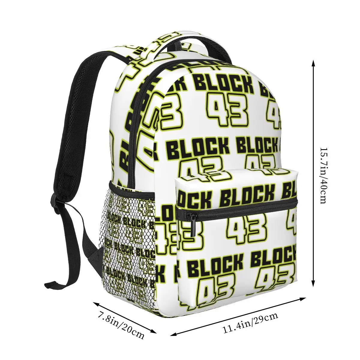 Ken Block 43 Design Letter Print Backpack Student Boys Girls BookBag Children School Bag Laptop Shoulder Bags for Men Women
