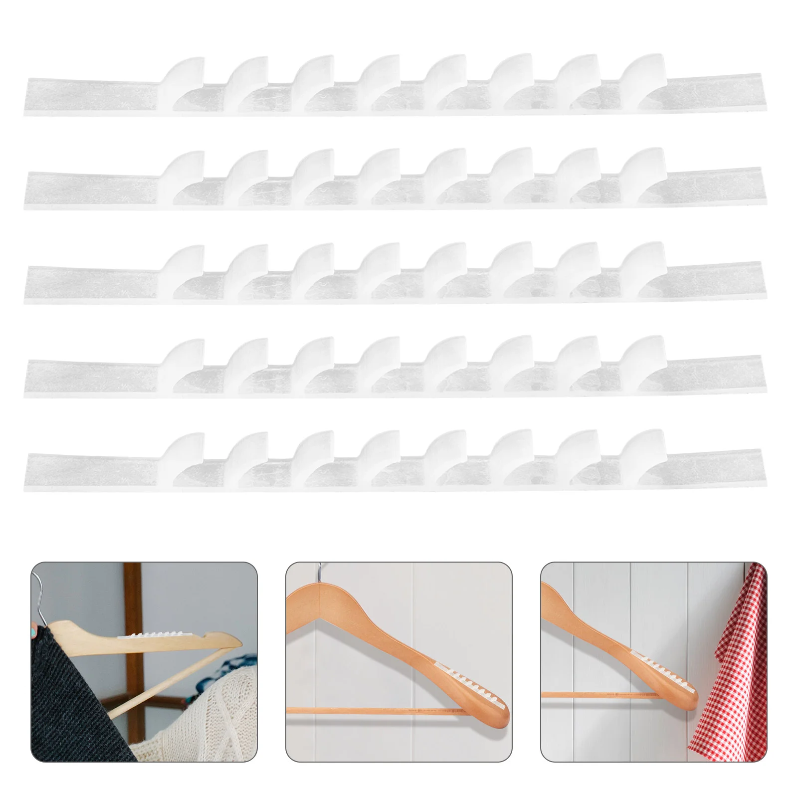 100 Pcs Wardrobe Hanger Anti-slip Stripes Home Anti-skid Strips Clothes Hangers