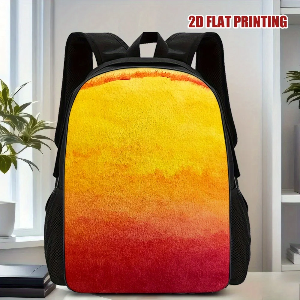 

1pc 2D flat print backpack with theme: The Last Shine of the Sun - lightweight bag with detachable shoulder straps