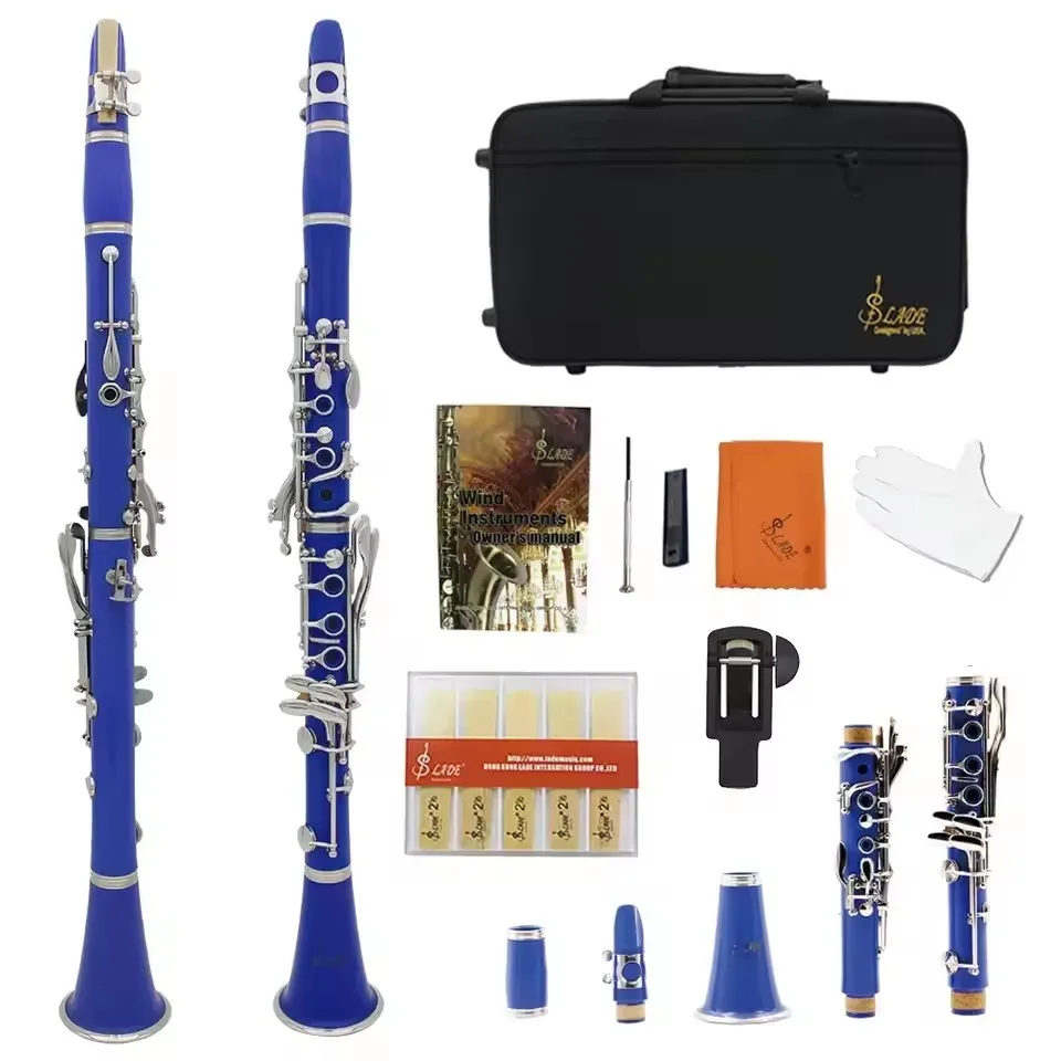 SLADE Bb Clarinet 17 Keys Bakelite Wooden Professional Woodwind Instrument Tenor Clarinet With Box Reed Musical Instrument Parts