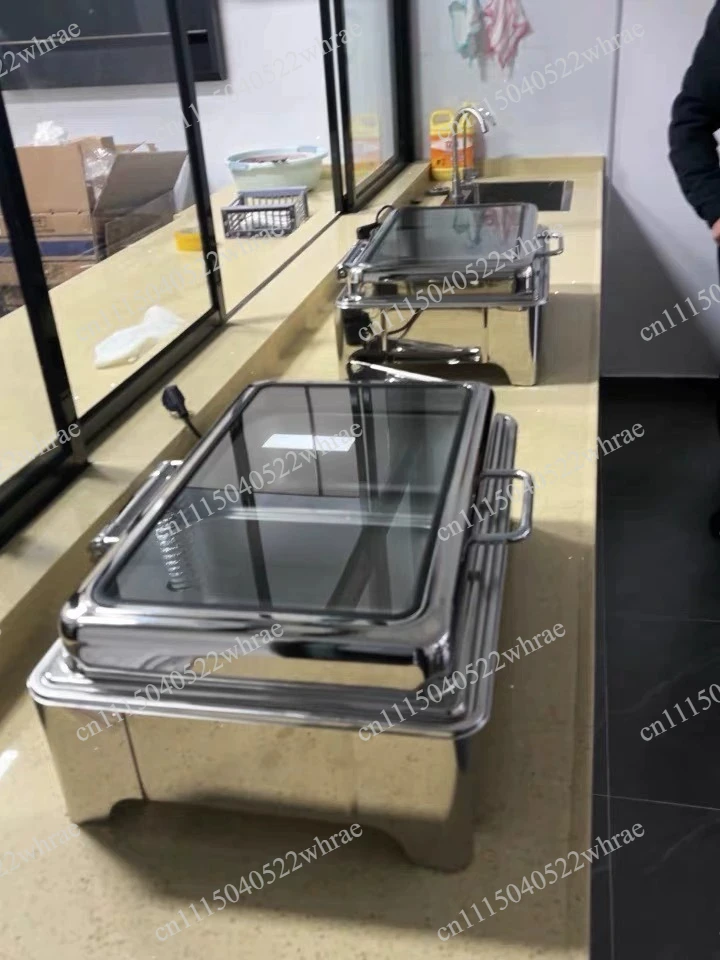 Food Warmer Fuel Pan Saving Gold Stainless Steel Set Chafing Dish Buffet