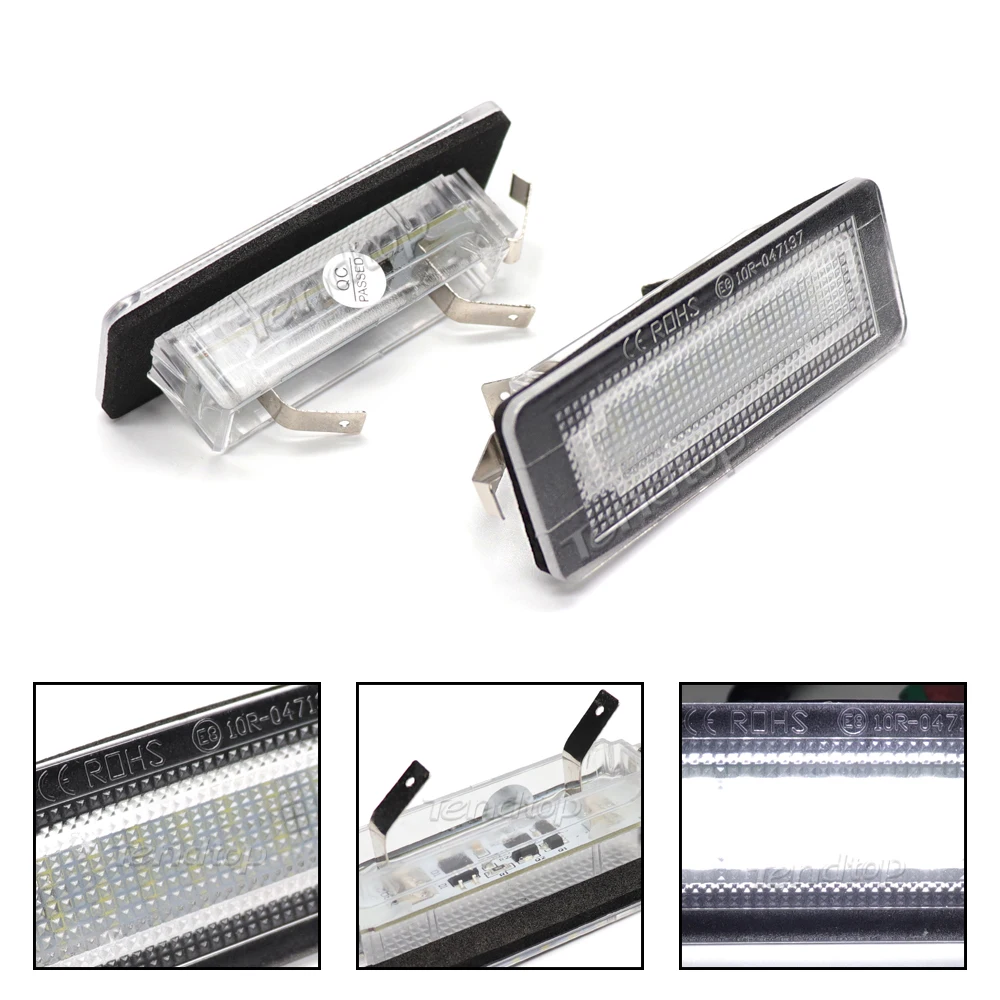 Number License Plate Light Car Tag Lamp For Benz Smart Fortwo Coupe Convertible 450 451 W450 453 SMD 18 LED Number Lamp No Error