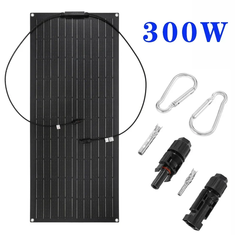 

300W(#75W) Flexible Solar Panel Monocrystalline Solars Plate Power Charger for Outdoor Camping Yacht Motorhome Car RV Boat 940mm